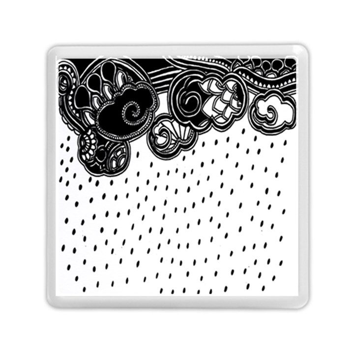 Batik Rain Black Flower Spot Memory Card Reader (Square) 