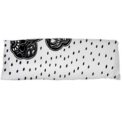 Batik Rain Black Flower Spot Body Pillow Case (dakimakura) by Mariart