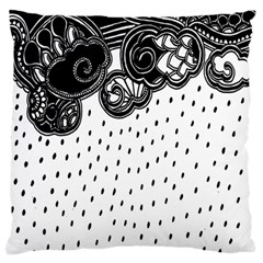 Batik Rain Black Flower Spot Standard Flano Cushion Case (two Sides) by Mariart