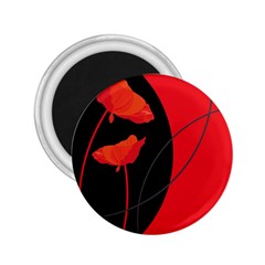 Flower Floral Red Black Sakura Line 2 25  Magnets by Mariart