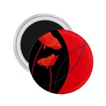 Flower Floral Red Black Sakura Line 2.25  Magnets Front