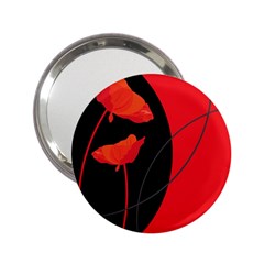 Flower Floral Red Black Sakura Line 2 25  Handbag Mirrors by Mariart