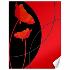 Flower Floral Red Black Sakura Line Canvas 12  X 16   by Mariart