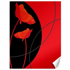 Flower Floral Red Black Sakura Line Canvas 36  X 48   by Mariart