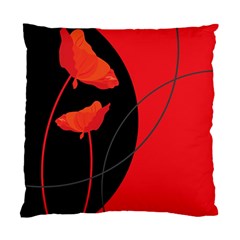 Flower Floral Red Black Sakura Line Standard Cushion Case (one Side) by Mariart