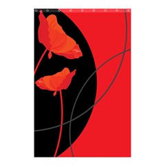 Flower Floral Red Black Sakura Line Shower Curtain 48  X 72  (small)  by Mariart