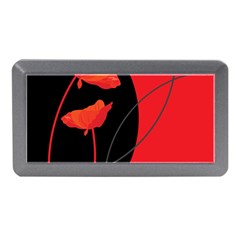 Flower Floral Red Black Sakura Line Memory Card Reader (mini) by Mariart