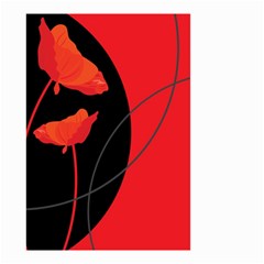 Flower Floral Red Black Sakura Line Small Garden Flag (two Sides) by Mariart