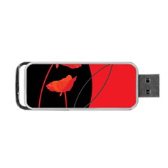 Flower Floral Red Black Sakura Line Portable Usb Flash (two Sides) by Mariart