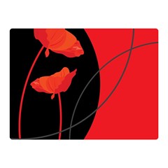 Flower Floral Red Black Sakura Line Double Sided Flano Blanket (mini)  by Mariart