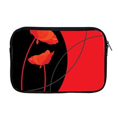 Flower Floral Red Black Sakura Line Apple Macbook Pro 17  Zipper Case