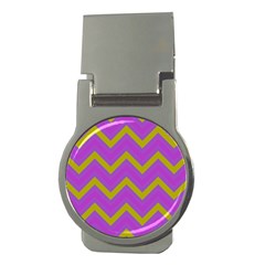 Zig Zags Pattern Money Clips (round) 