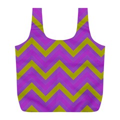 Zig Zags Pattern Full Print Recycle Bags (l)  by Valentinaart