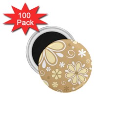 Flower Floral Star Sunflower Grey 1.75  Magnets (100 pack) 