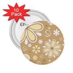 Flower Floral Star Sunflower Grey 2 25  Buttons (10 Pack)  by Mariart