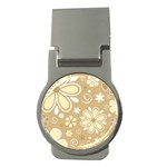 Flower Floral Star Sunflower Grey Money Clips (Round)  Front