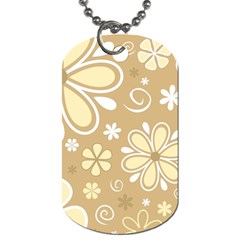 Flower Floral Star Sunflower Grey Dog Tag (one Side) by Mariart