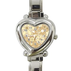 Flower Floral Star Sunflower Grey Heart Italian Charm Watch