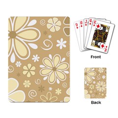 Flower Floral Star Sunflower Grey Playing Card