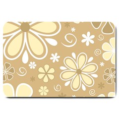 Flower Floral Star Sunflower Grey Large Doormat 