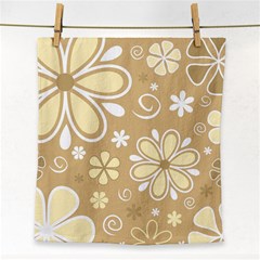 Flower Floral Star Sunflower Grey Face Towel by Mariart