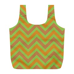 Zig Zags Pattern Full Print Recycle Bags (l)  by Valentinaart