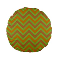 Zig Zags Pattern Standard 15  Premium Flano Round Cushions by Valentinaart