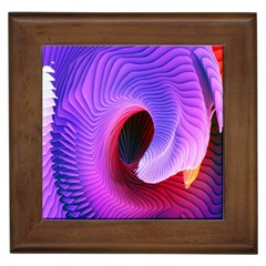 Digital Art Spirals Wave Waves Chevron Red Purple Blue Pink Framed Tiles by Mariart