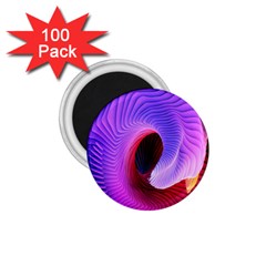 Digital Art Spirals Wave Waves Chevron Red Purple Blue Pink 1 75  Magnets (100 Pack)  by Mariart