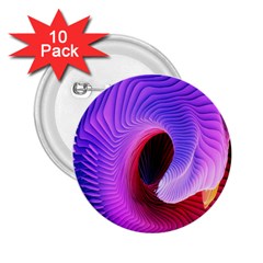 Digital Art Spirals Wave Waves Chevron Red Purple Blue Pink 2 25  Buttons (10 Pack)  by Mariart