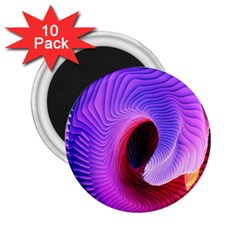 Digital Art Spirals Wave Waves Chevron Red Purple Blue Pink 2 25  Magnets (10 Pack)  by Mariart