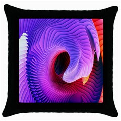 Digital Art Spirals Wave Waves Chevron Red Purple Blue Pink Throw Pillow Case (black) by Mariart