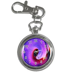 Digital Art Spirals Wave Waves Chevron Red Purple Blue Pink Key Chain Watches