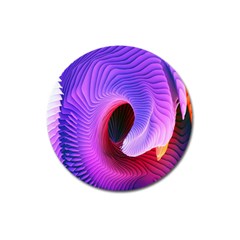 Digital Art Spirals Wave Waves Chevron Red Purple Blue Pink Magnet 3  (round) by Mariart