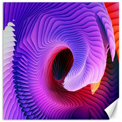 Digital Art Spirals Wave Waves Chevron Red Purple Blue Pink Canvas 16  X 16   by Mariart