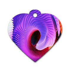 Digital Art Spirals Wave Waves Chevron Red Purple Blue Pink Dog Tag Heart (two Sides) by Mariart