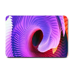 Digital Art Spirals Wave Waves Chevron Red Purple Blue Pink Small Doormat  by Mariart