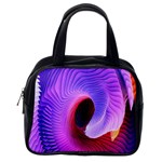 Digital Art Spirals Wave Waves Chevron Red Purple Blue Pink Classic Handbags (2 Sides) Back