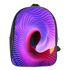 Digital Art Spirals Wave Waves Chevron Red Purple Blue Pink School Bags(large)  by Mariart