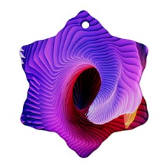 Digital Art Spirals Wave Waves Chevron Red Purple Blue Pink Ornament (snowflake) by Mariart