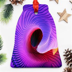 Digital Art Spirals Wave Waves Chevron Red Purple Blue Pink Bell Ornament (two Sides) by Mariart