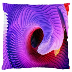 Digital Art Spirals Wave Waves Chevron Red Purple Blue Pink Large Cushion Case (one Side) by Mariart