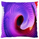 Digital Art Spirals Wave Waves Chevron Red Purple Blue Pink Large Cushion Case (One Side) Front