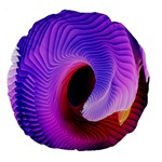 Digital Art Spirals Wave Waves Chevron Red Purple Blue Pink Large 18  Premium Round Cushions Front