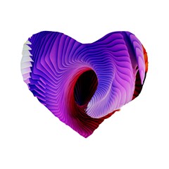 Digital Art Spirals Wave Waves Chevron Red Purple Blue Pink Standard 16  Premium Heart Shape Cushions