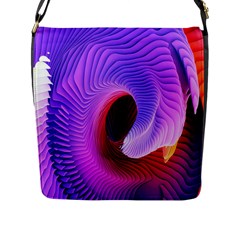 Digital Art Spirals Wave Waves Chevron Red Purple Blue Pink Flap Messenger Bag (l)  by Mariart