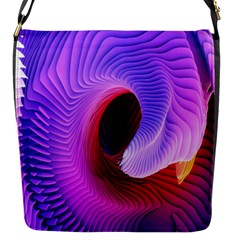 Digital Art Spirals Wave Waves Chevron Red Purple Blue Pink Flap Messenger Bag (s) by Mariart