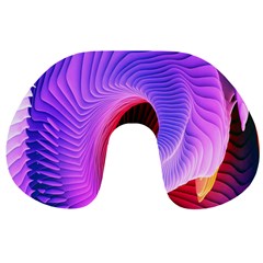 Digital Art Spirals Wave Waves Chevron Red Purple Blue Pink Travel Neck Pillows by Mariart