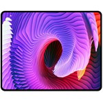 Digital Art Spirals Wave Waves Chevron Red Purple Blue Pink Double Sided Fleece Blanket (Medium)  58.8 x47.4  Blanket Front