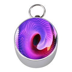 Digital Art Spirals Wave Waves Chevron Red Purple Blue Pink Mini Silver Compasses by Mariart